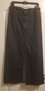 Long Dark Denim Skirt